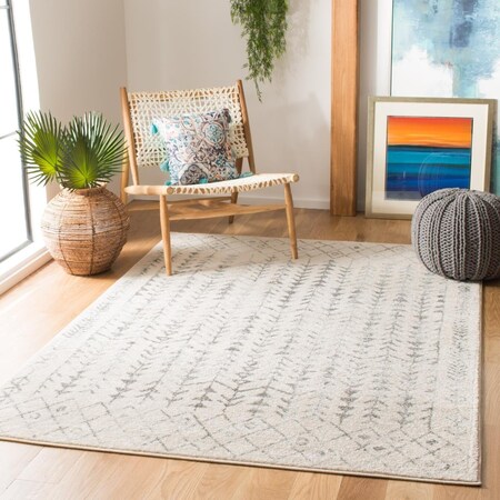 Safavieh 5 ft. 3 in. x 7 ft. 6 in. Tulum Rectangle Power Loomed Area RugIvory & Grey TUL262A-5